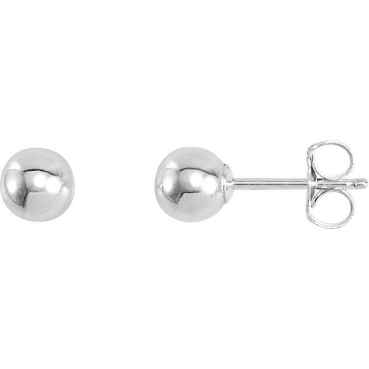 Bright Finish Ball Earrings
