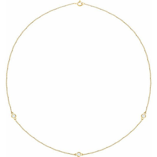 Bezel-Set Station Necklace