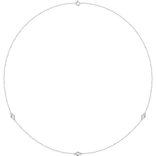 Bezel-Set Station Necklace