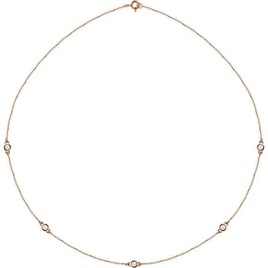 Bezel-Set Station Necklace