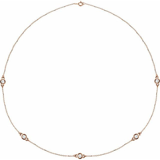 Bezel-Set Station Necklace