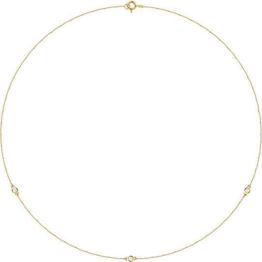 Bezel-Set Station Necklace