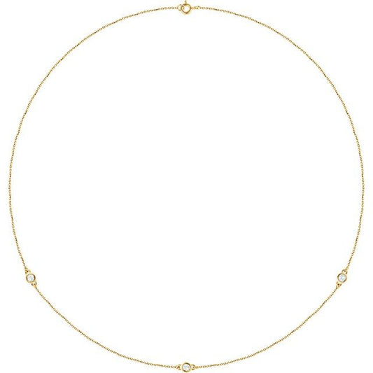 Bezel-Set Station Necklace