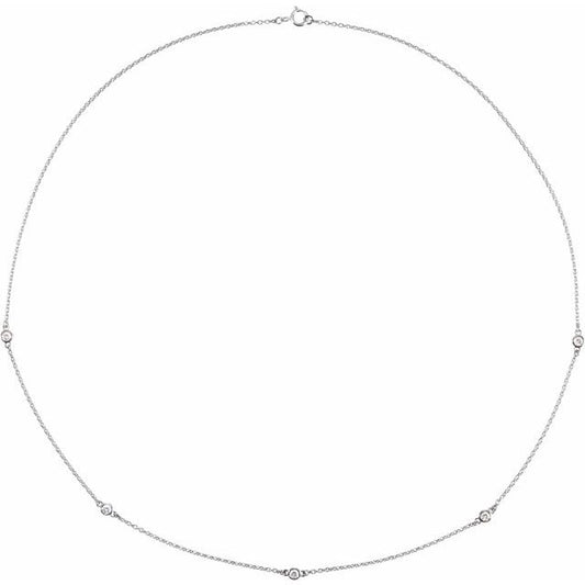 Bezel-Set Station Necklace