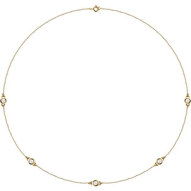 Bezel-Set Station Necklace
