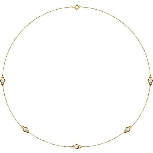 Bezel-Set Station Necklace