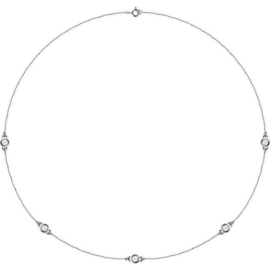 Bezel-Set Station Necklace
