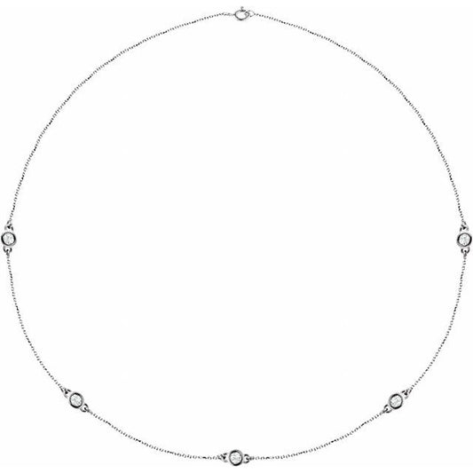 Bezel-Set Station Necklace
