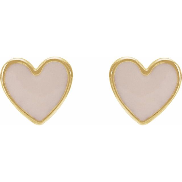 Enamel Heart Earrings