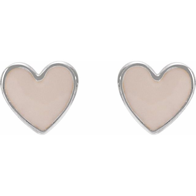 Enamel Heart Earrings