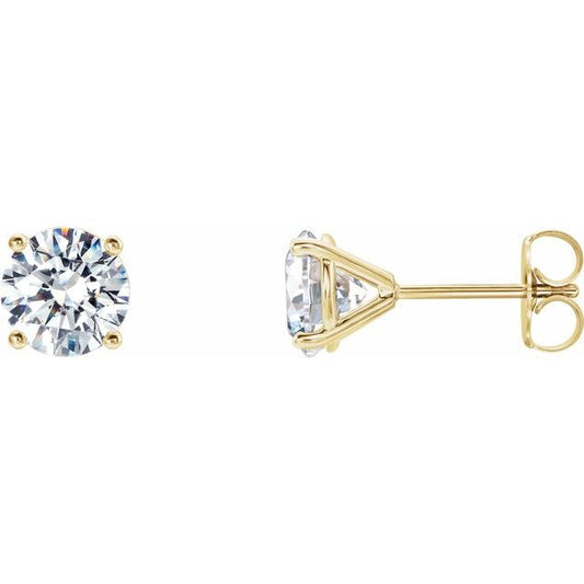Round 4-Prong Stud Earrings