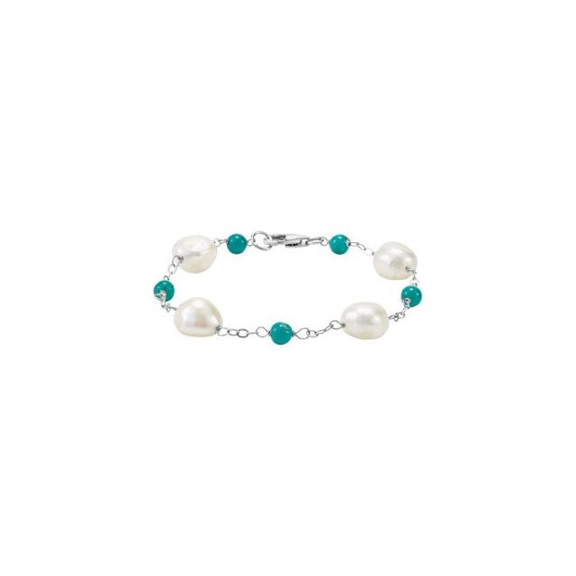 Accented Pearl Station Bracelet