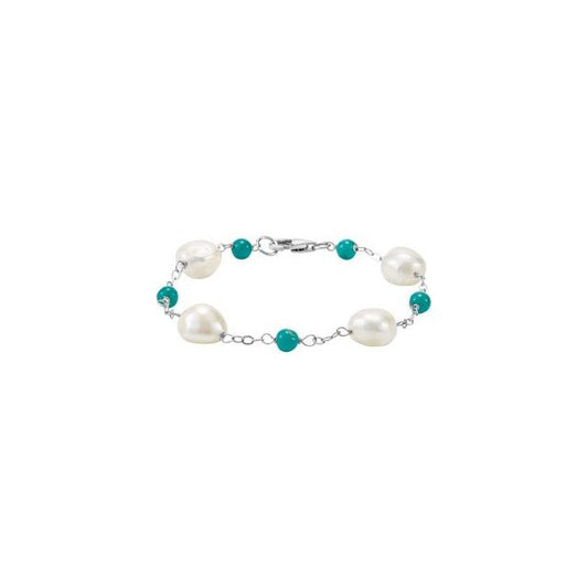 Accented Pearl Station Bracelet