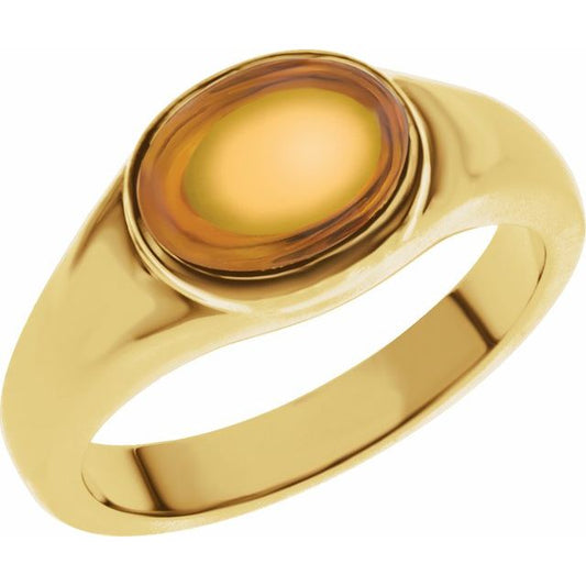 Bezel-Set Cabochon Ring