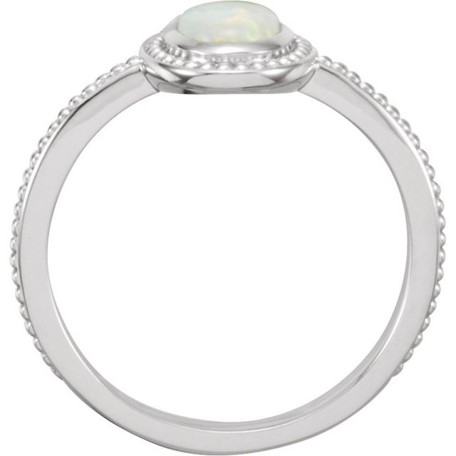 Beaded Cabochon Ring
