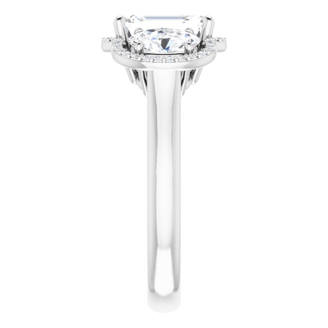 Three-Stone Halo-Style Engagement Ring