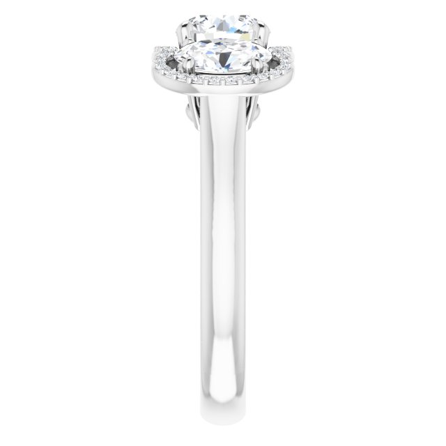 Three-Stone Halo-Style Engagement Ring