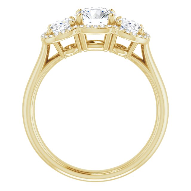 Three-Stone Halo-Style Engagement Ring