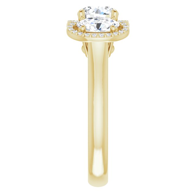 Three-Stone Halo-Style Engagement Ring