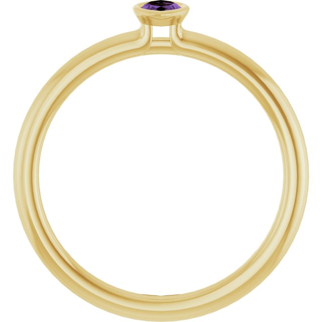 Family Stackable Bezel-Set Ring