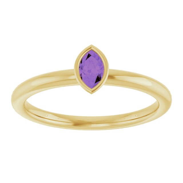 Family Stackable Bezel-Set Ring