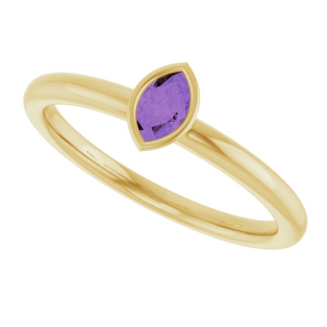 Family Stackable Bezel-Set Ring