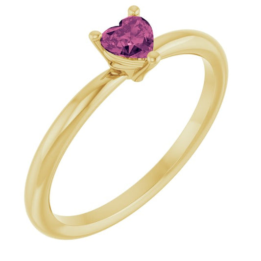 Heart Solitaire Ring
