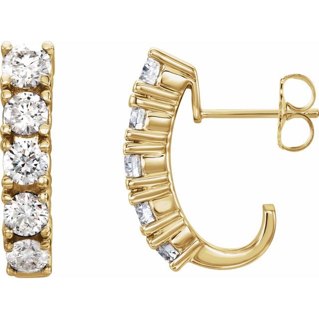 Accented J-Hoop Earrings