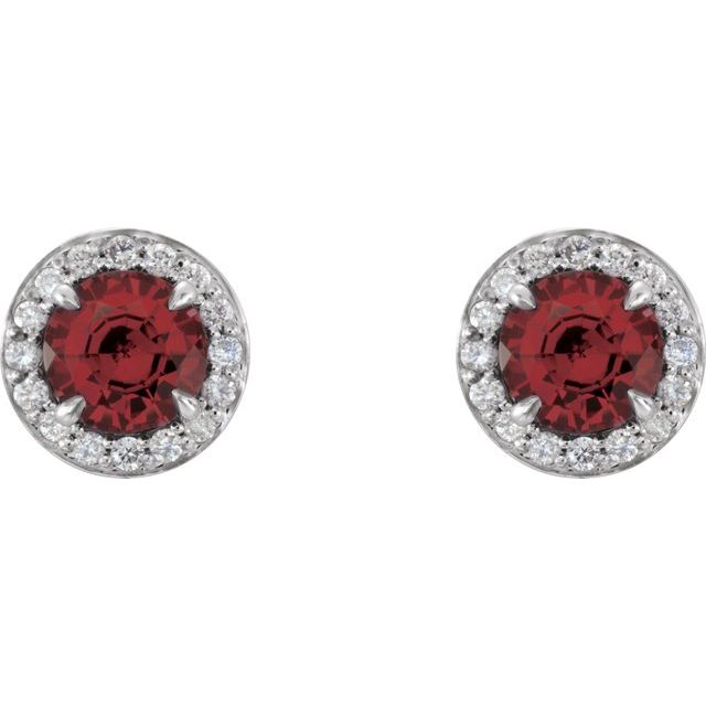 Round 4-Prong Halo-Style Earrings