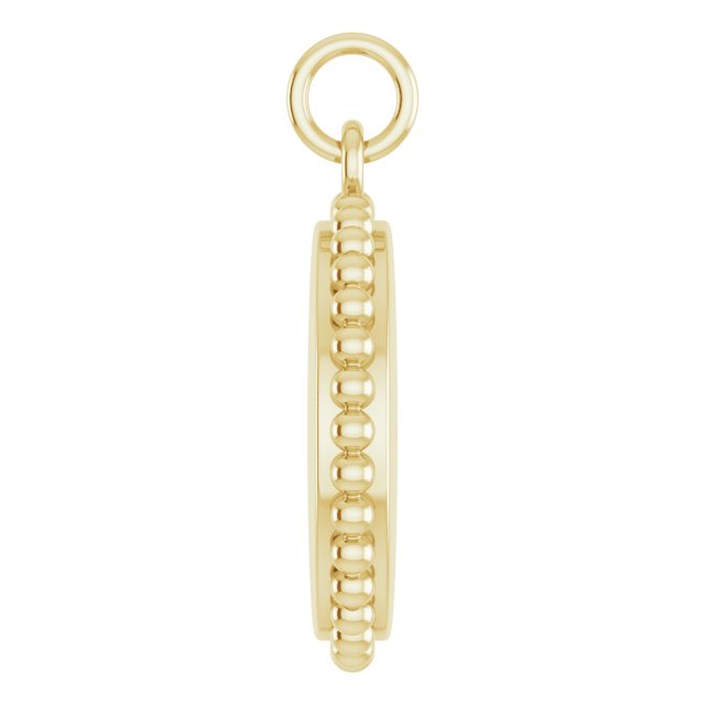 Engravable Beaded Disc Necklace or Pendant