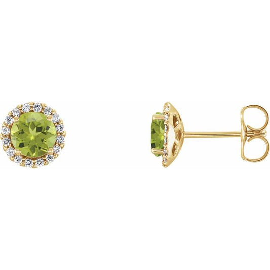 Round 4-Prong Halo-Style Earrings