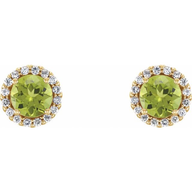 Round 4-Prong Halo-Style Earrings