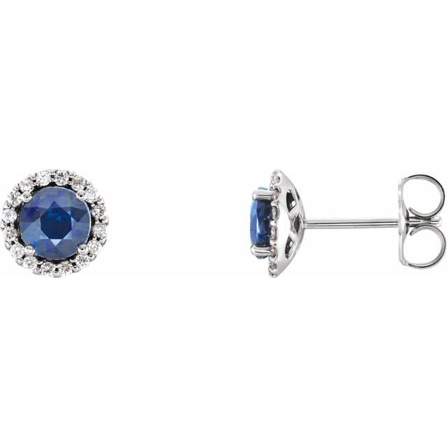 Round 4-Prong Halo-Style Earrings