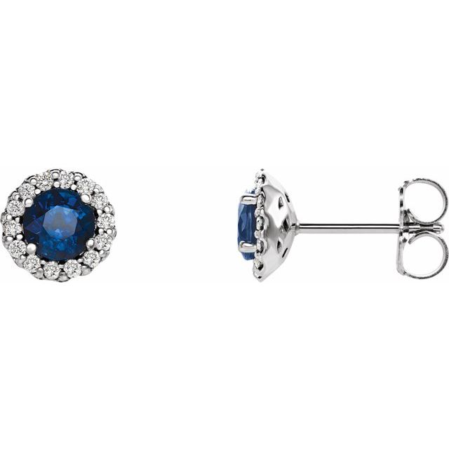 Round 4-Prong Halo-Style Earrings
