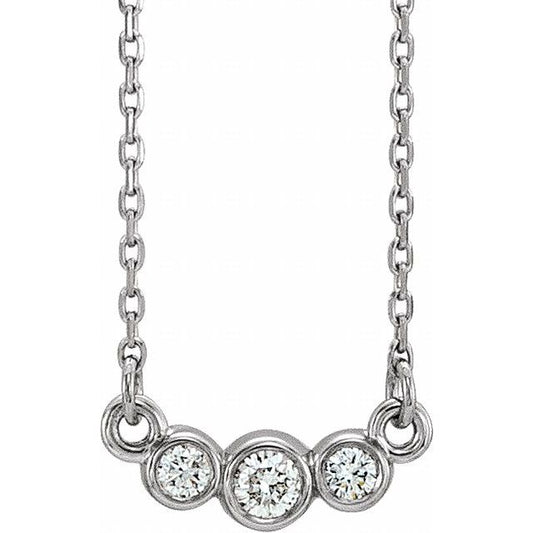 Three-Stone Bezel-Set Necklace or Center