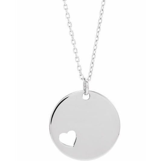 Engravable Pierced Heart Necklace or Pendant