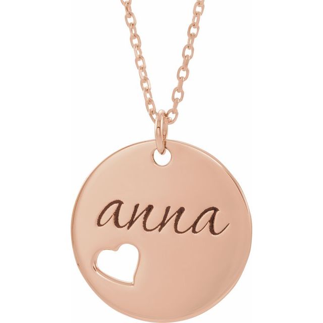Engravable Pierced Heart Necklace or Pendant