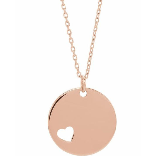 Engravable Pierced Heart Necklace or Pendant