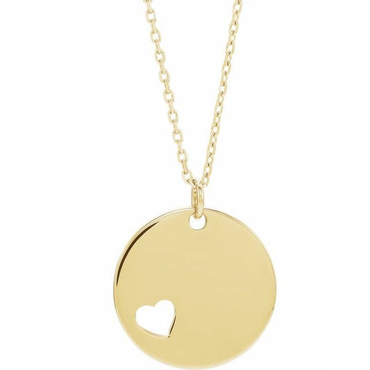 Engravable Pierced Heart Necklace or Pendant