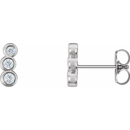 Petite Three-Stone Ear Climbers