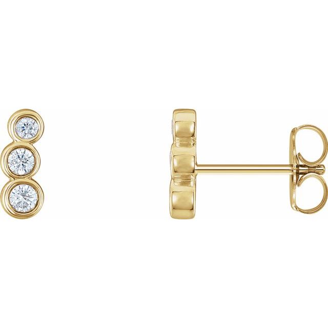 Petite Three-Stone Ear Climbers