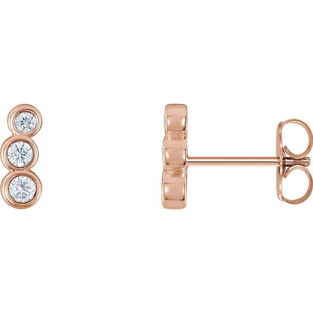 Petite Three-Stone Ear Climbers