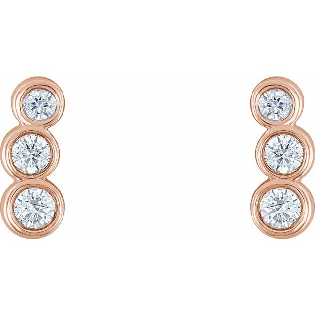 Petite Three-Stone Ear Climbers