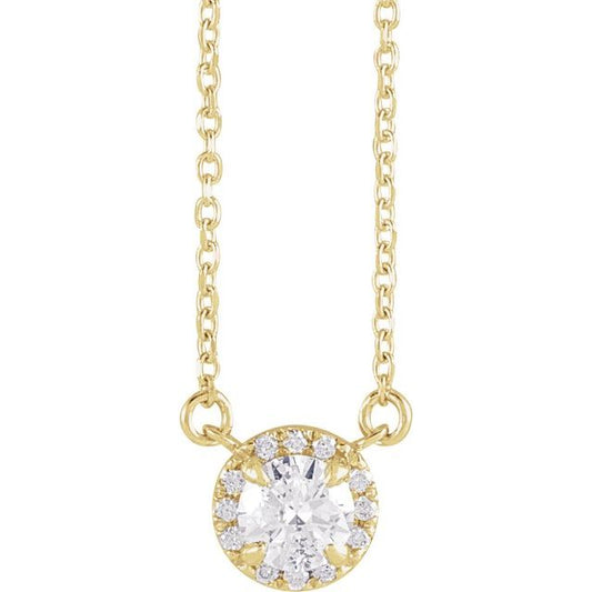 French-Set Halo-Style Necklace or Center