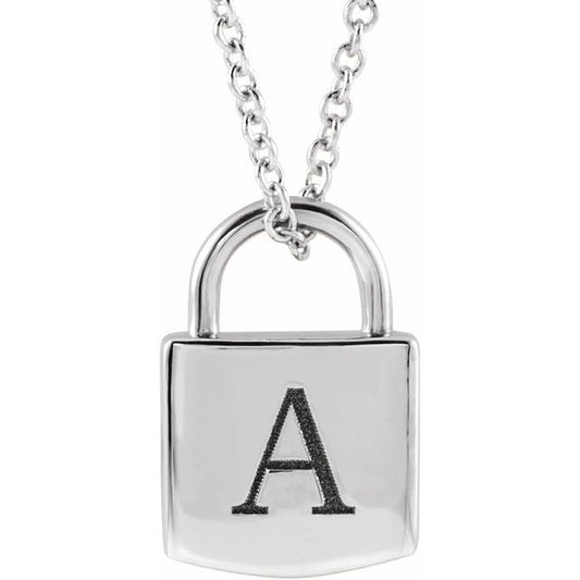 Engravable Lock Necklace or Pendant