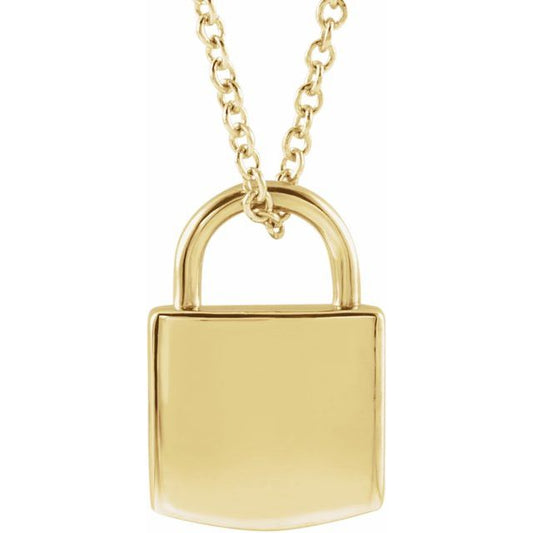 Engravable Lock Necklace or Pendant