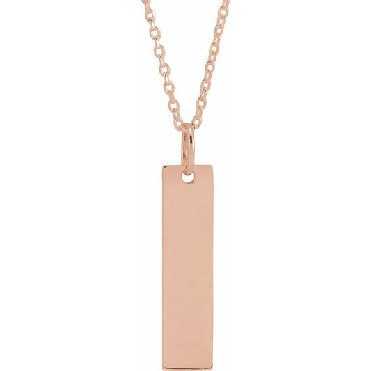 Engravable Bar Necklace or Pendant