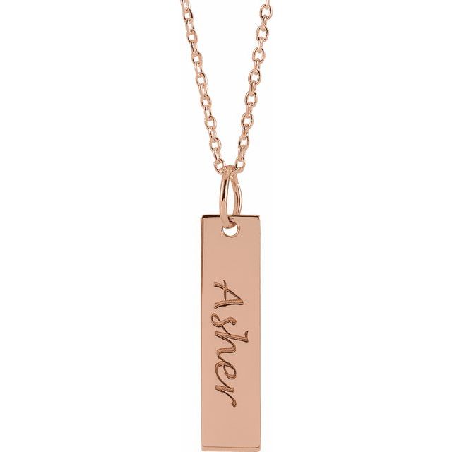Engravable Bar Necklace or Pendant