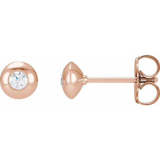 Round Bezel-Set Stud Earrings