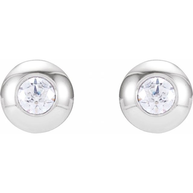 Round Bezel-Set Stud Earrings